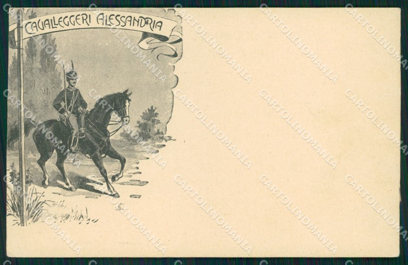 Militari XIV Reggimento Cavalleggeri di Alessandria cartolina XF2426 – fronte