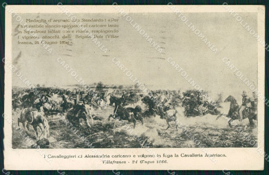 Militari XIV Reggimento Cavalleggeri di Alessandria 1932 cartolina XF2430 – fronte