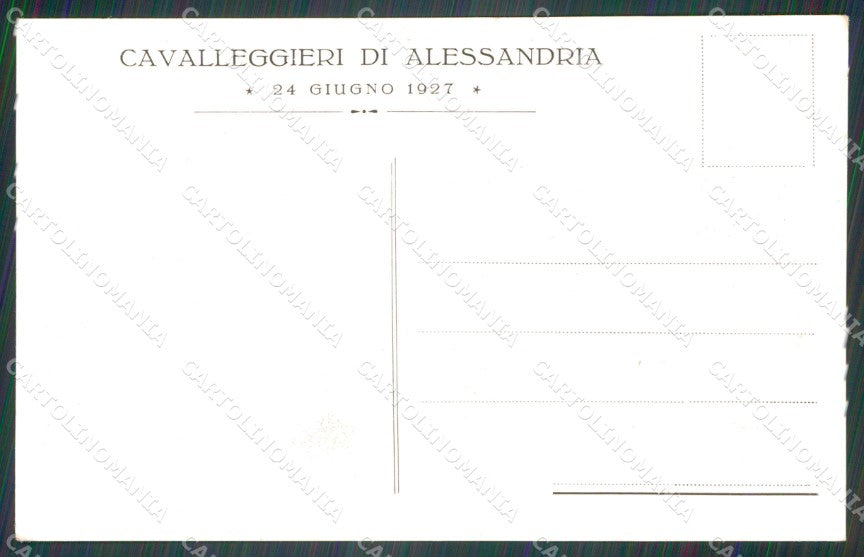 Militari XIV Reggimento Cavalleggeri di Alessandria 1927 cartolina XF2431 – retro