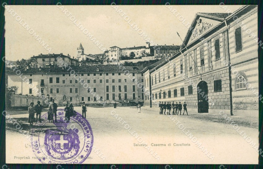 Militari XIV Reggimento Cavalleria Alessandria Saluzzo Caserma cartolina XF2435 – fronte
