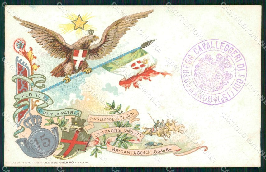 Militari XV Reggimento Cavalleggeri di Lodi cartolina XF2440 – fronte