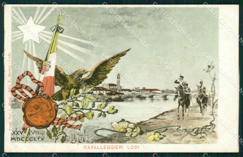 Militari XV Reggimento Cavalleggeri di Lodi cartolina XF2441 – fronte