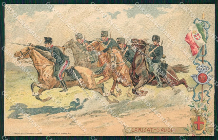 Militari XV Reggimento Cavalleggeri di Lodi cartolina XF2445 – fronte