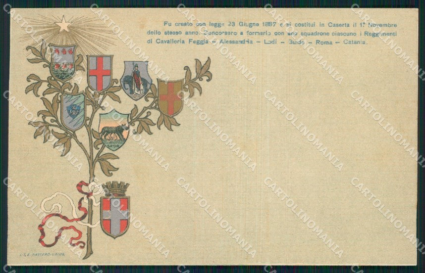 Militari XVII Reggimento Cavalleggeri di Caserta cartolina XF2475 – fronte