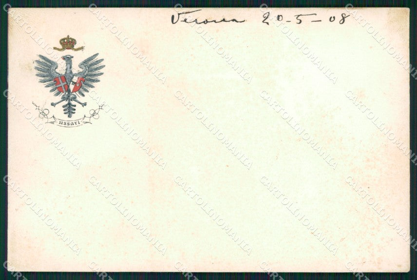 Militari XVIII Reggimento Cavalleggeri Piacenza Ussari ABRASA cartolina XF2481 – fronte