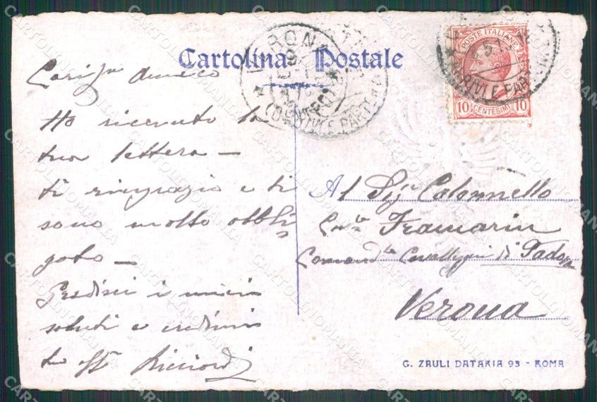 Militari XVIII Reggimento Cavalleggeri di Piacenza Ussari cartolina XF2483 – retro