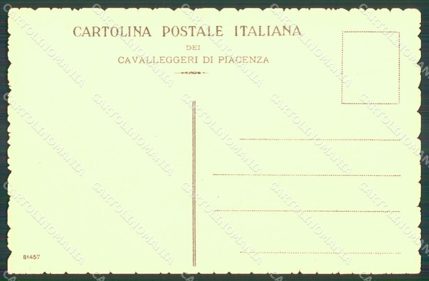 Militari XVIII Reggimento Cavalleggeri di Piacenza Ussari cartolina XF2489 – retro