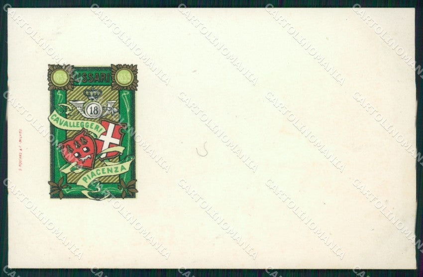 Militari XVIII Reggimento Cavalleggeri di Piacenza Ussari cartolina XF2504 – fronte