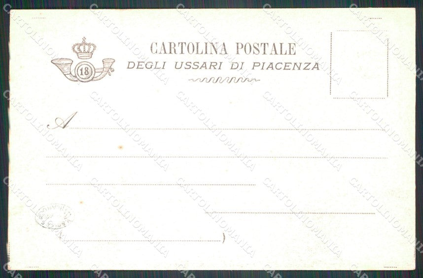 Militari XVIII Reggimento Cavalleggeri di Piacenza Ussari cartolina XF2505 – retro