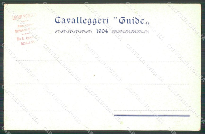 Militari XIX Reggimento Cavalleggeri Guide cartolina XF2526 – retro