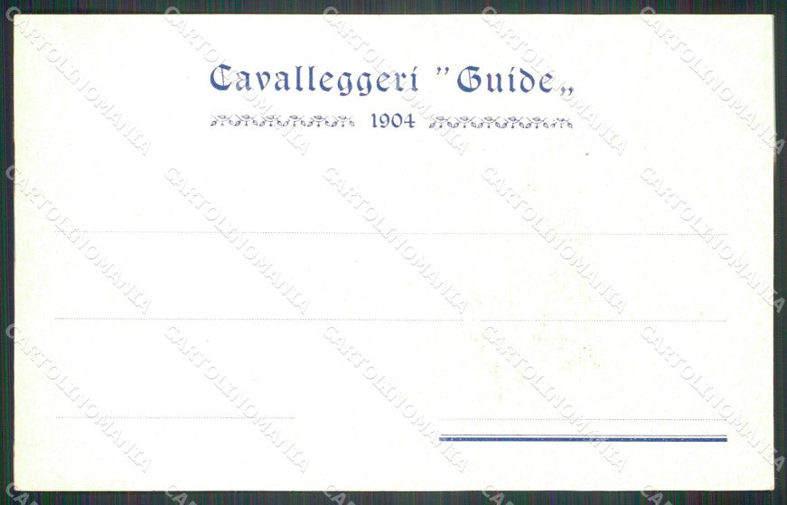 Militari XIX Reggimento Cavalleggeri Guide cartolina XF2527 – retro