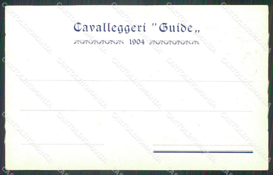 Militari XIX Reggimento Cavalleggeri Guide cartolina XF2528 – retro