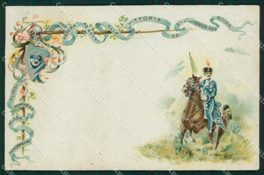 Militari XIX Reggimento Cavalleggeri Guide cartolina XF2529 – fronte