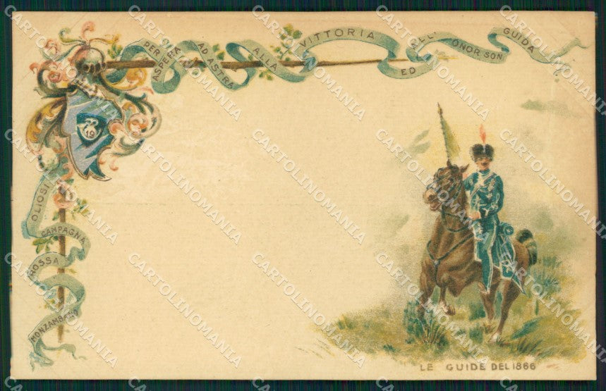 Militari XIX Reggimento Cavalleggeri Guide cartolina XF2530 – fronte