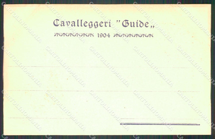Militari XIX Reggimento Cavalleggeri Guide cartolina XF2530 – retro
