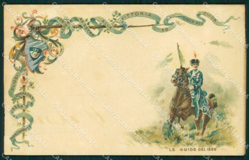 Militari XIX Reggimento Cavalleggeri Guide cartolina XF2532 – fronte