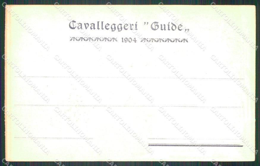 Militari XIX Reggimento Cavalleggeri Guide cartolina XF2532 – retro