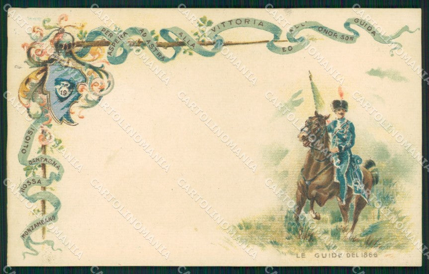 Militari XIX Reggimento Cavalleggeri Guide cartolina XF2534 – fronte
