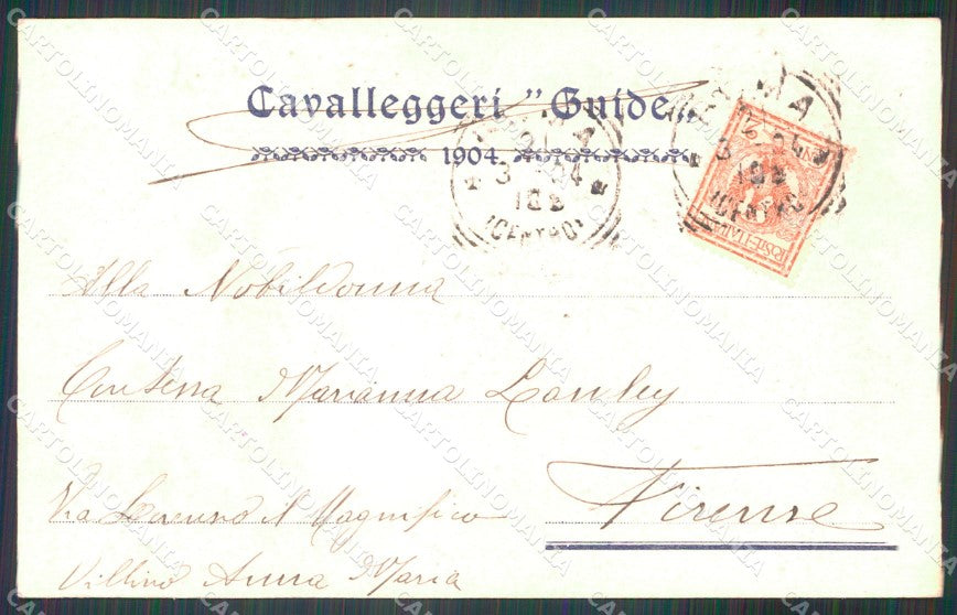Militari XIX Reggimento Cavalleggeri Guide cartolina XF2535 – retro