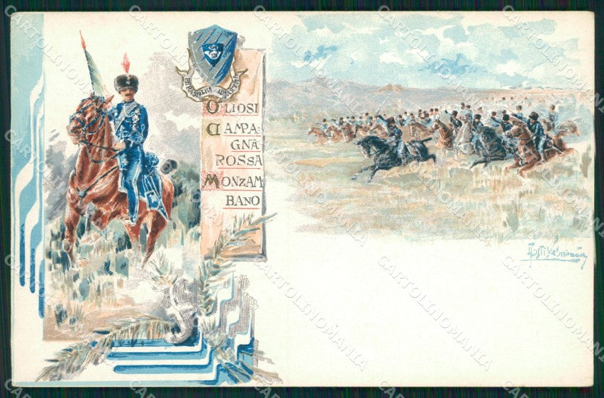 Militari XIX Reggimento Cavalleggeri Guide cartolina XF2538 – fronte