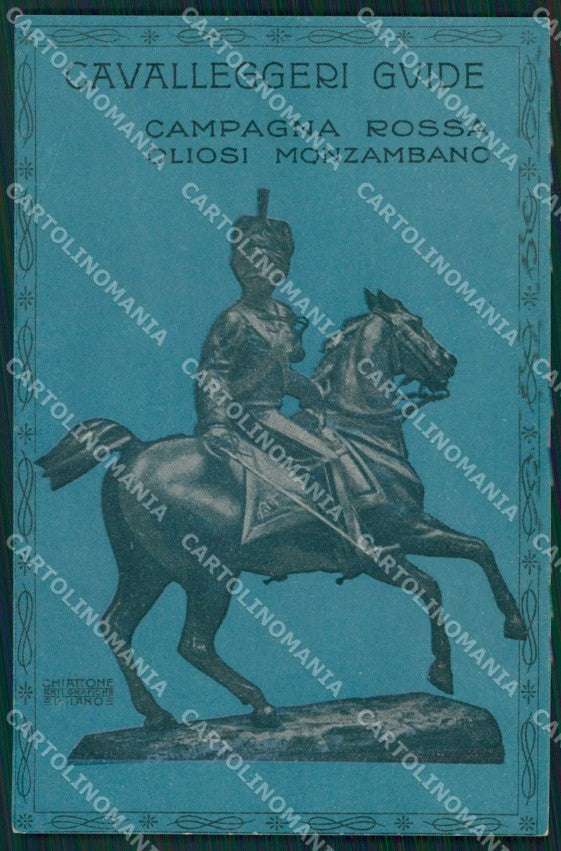 Militari XIX Reggimento Cavalleggeri Guide Chiattone cartolina XF2544 – fronte