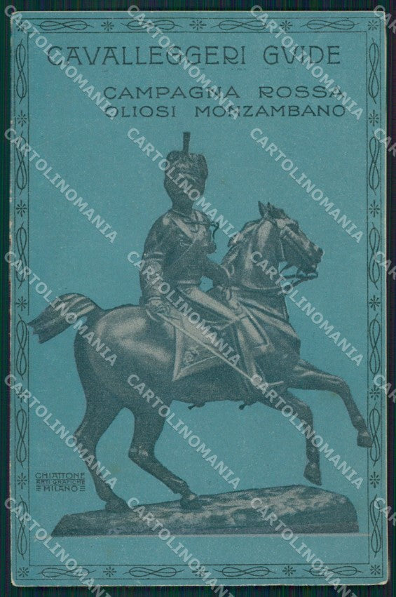 Militari XIX Reggimento Cavalleggeri Guide Chiattone cartolina XF2545 – fronte