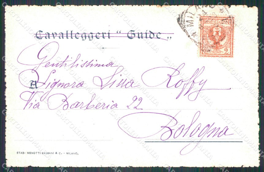 Militari XIX Reggimento Cavalleggeri Guide Monzambano cartolina XF2549 – retro