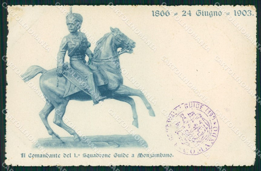 Militari XIX Reggimento Cavalleggeri Guide Monzambano cartolina XF2550 – fronte