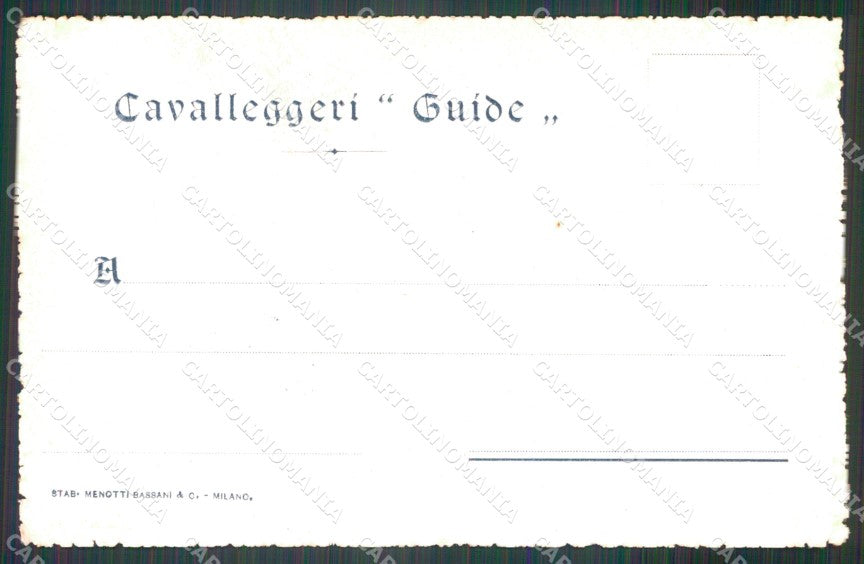 Militari XIX Reggimento Cavalleggeri Guide Monzambano cartolina XF2550 – retro