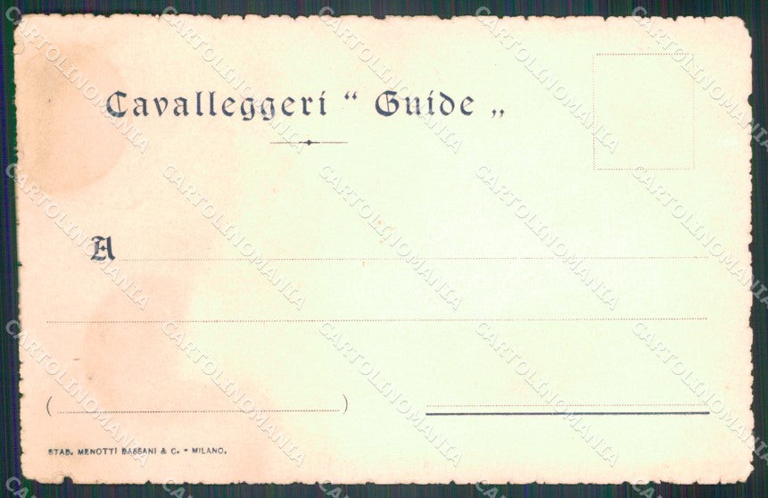 Militari XIX Reggimento Cavalleggeri Guide Monzambano cartolina XF2551 – retro
