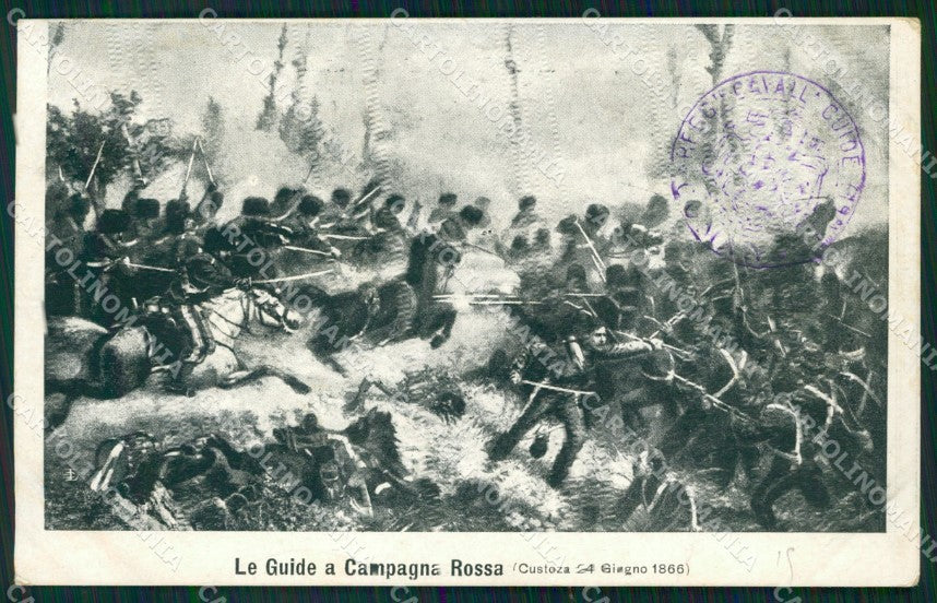Militari XIX Reggimento Cavalleggeri Guide Custoza cartolina XF2554 – fronte