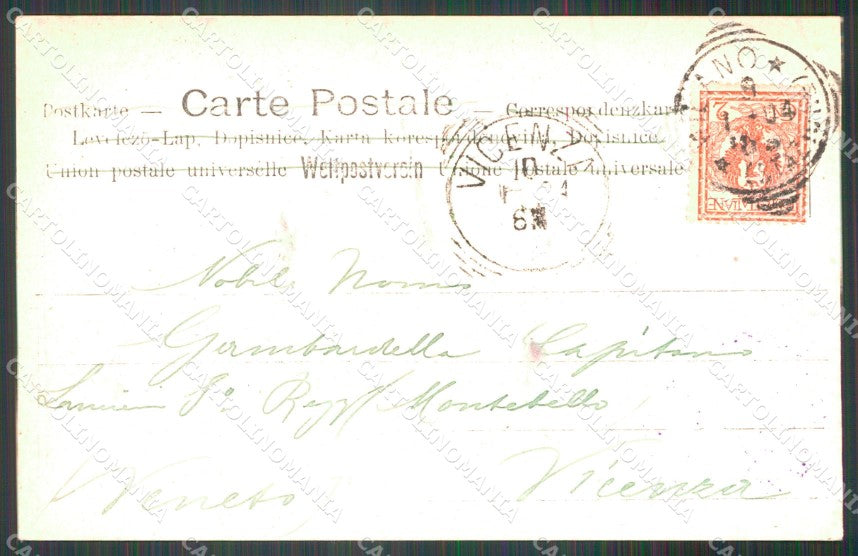 Militari XIX Reggimento Cavalleggeri Guide Custoza cartolina XF2556 – retro