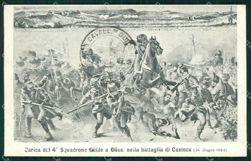 Militari XIX Cavalleggeri Guide Castelnuovo del Garda Oliosi cartolina XF2561 – fronte