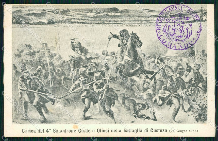 Militari XIX Cavalleggeri Guide Castelnuovo del Garda Oliosi cartolina XF2562 – fronte