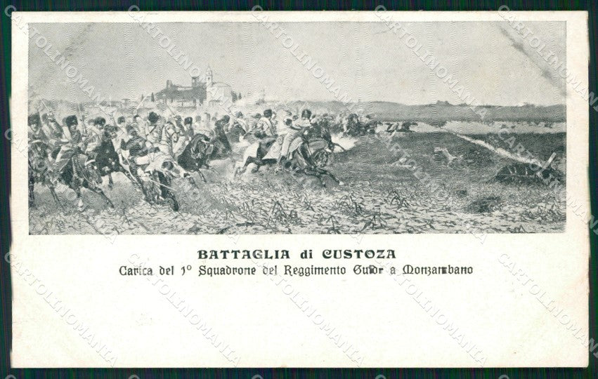 Militari XIX Reggimento Cavalleggeri Guide Monzambano cartolina XF2564 – fronte