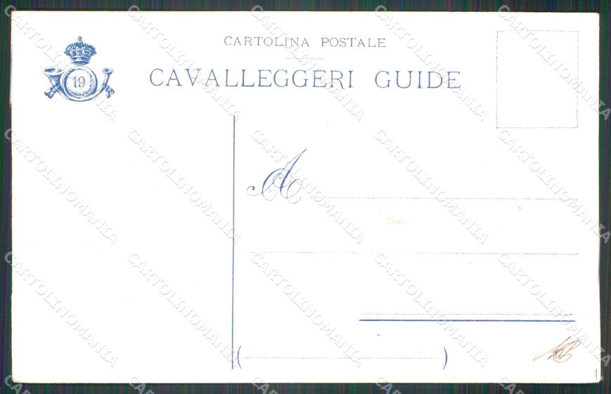 Militari XIX Reggimento Cavalleggeri Guide cartolina XF2573 – retro