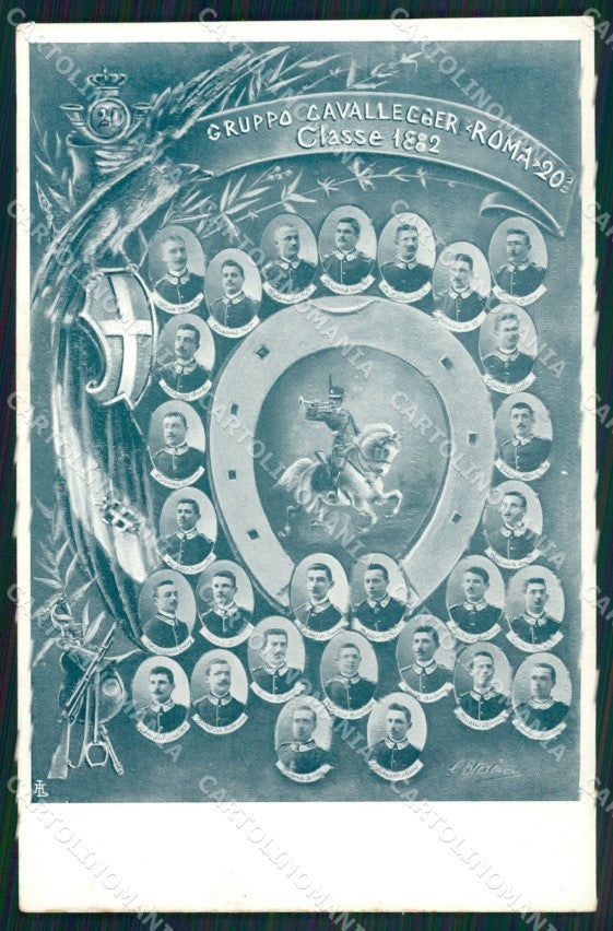 Militari XX Reggimento Cavalleggeri di Roma Barbieri cartolina XF2587 – fronte