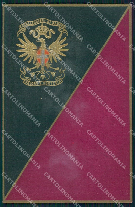 Militari XXI Reggimento Cavalleggeri di Padova cartolina XF2606 – fronte