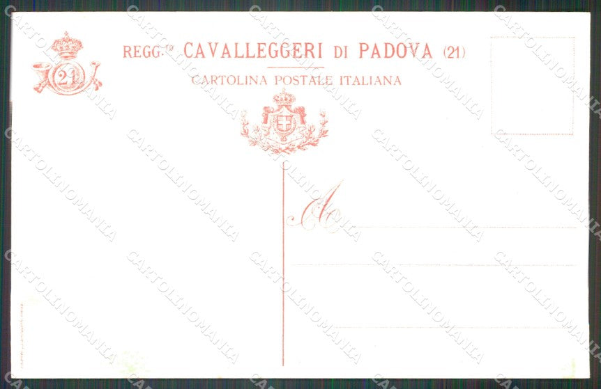Militari XXI Reggimento Cavalleggeri di Padova cartolina XF2612 – retro