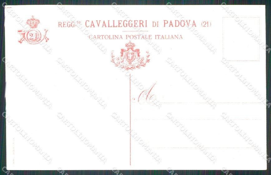 Militari XXI Reggimento Cavalleggeri di Padova cartolina XF2617 – retro