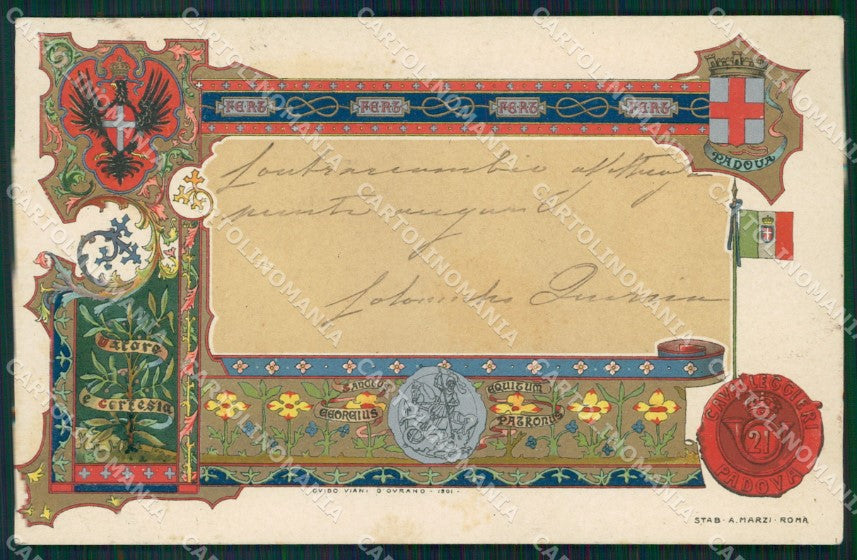 Militari XXI Reggimento Cavalleggeri di Padova cartolina XF2623 – fronte
