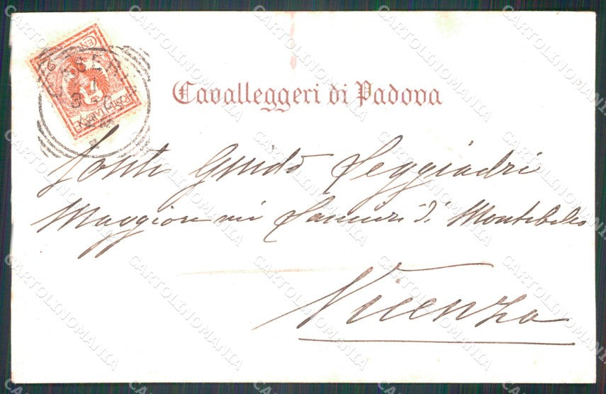 Militari XXI Reggimento Cavalleggeri di Padova cartolina XF2625 – retro