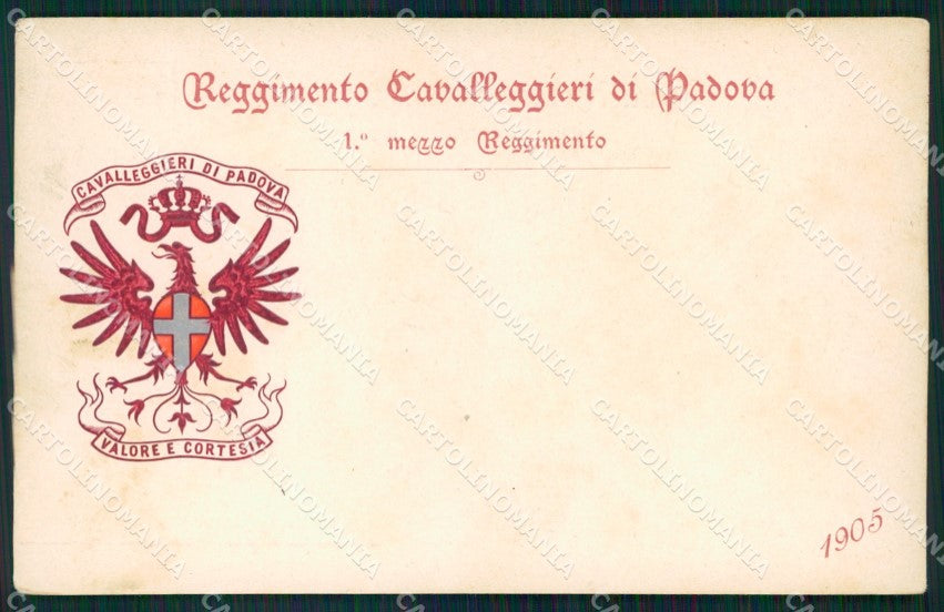 Militari XXI Reggimento Cavalleggeri di Padova 1905 cartolina XF2627 – fronte