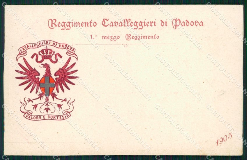 Militari XXI Reggimento Cavalleggeri di Padova 1905 cartolina XF2628 – fronte