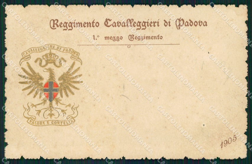 Militari XXI Reggimento Cavalleggeri di Padova 1905 cartolina XF2630 – fronte