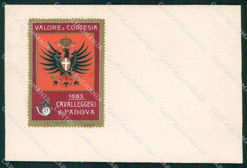 Militari XXI Reggimento Cavalleggeri di Padova cartolina XF2631 – fronte