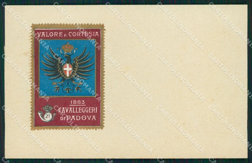 Militari XXI Reggimento Cavalleggeri di Padova cartolina XF2632 – fronte