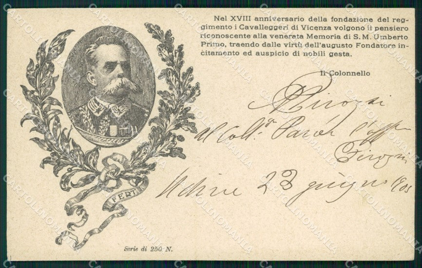 Militari XXIII Reggimento Cavalleggeri di Umberto I Savoia cartolina XF2657 – fronte