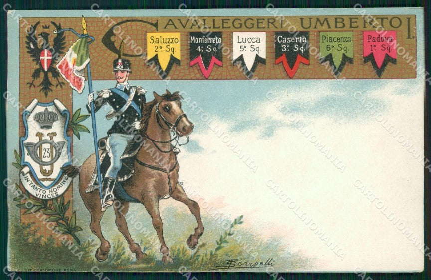 Militari XXIII Reggimento Cavalleggeri di Umberto I Scarpelli cartolina XF2660 – fronte