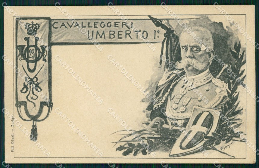 Militari XXIII Reggimento Cavalleggeri di Umberto I Savoia cartolina XF2668 – fronte